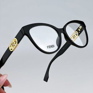 Fendi FE50026I 001 Eyeglasses Black Cat Eye Women FE 50026I